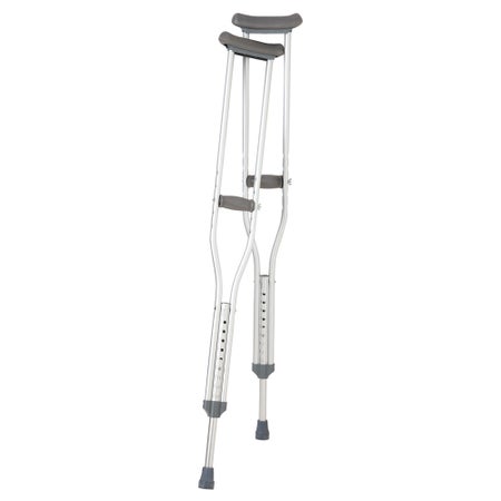 Underarm Crutches Youth 4 Foot 6 Inch to 5 Foot 2 Inch User Height Aluminum Frame 250 lbs. Weight Capacity