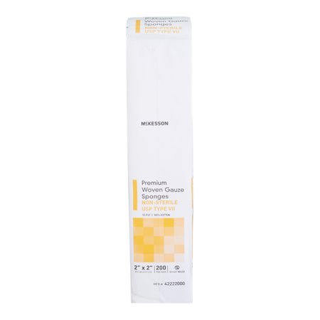 Gauze Sponge McKesson 2 X 2 Inch 12-Ply NonSterile 200 per Pack (42222000)