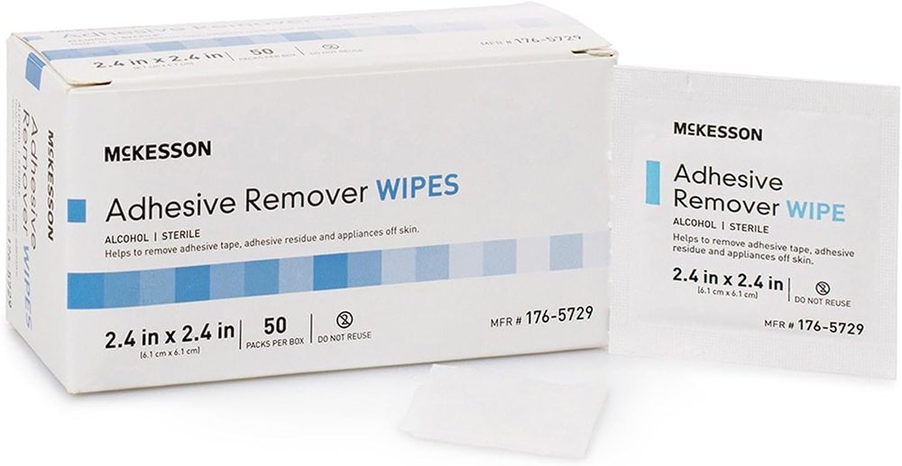 Adhesive Remover McKesson Wipe 50 per Box Alcohol Based