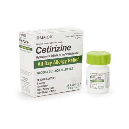 Major Cetirizine HCl 10 mg Antihistamine Tablets, 45 Count Bottle