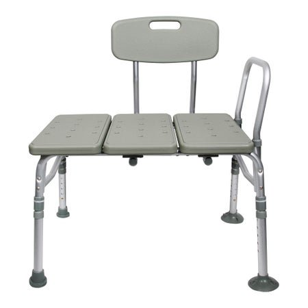 McKesson Knocked Down Bath Transfer Bench Removable Arm Rail 17-1/2 to 22-1/2 Inch Seat Height 400 lbs. Weight Capacity
