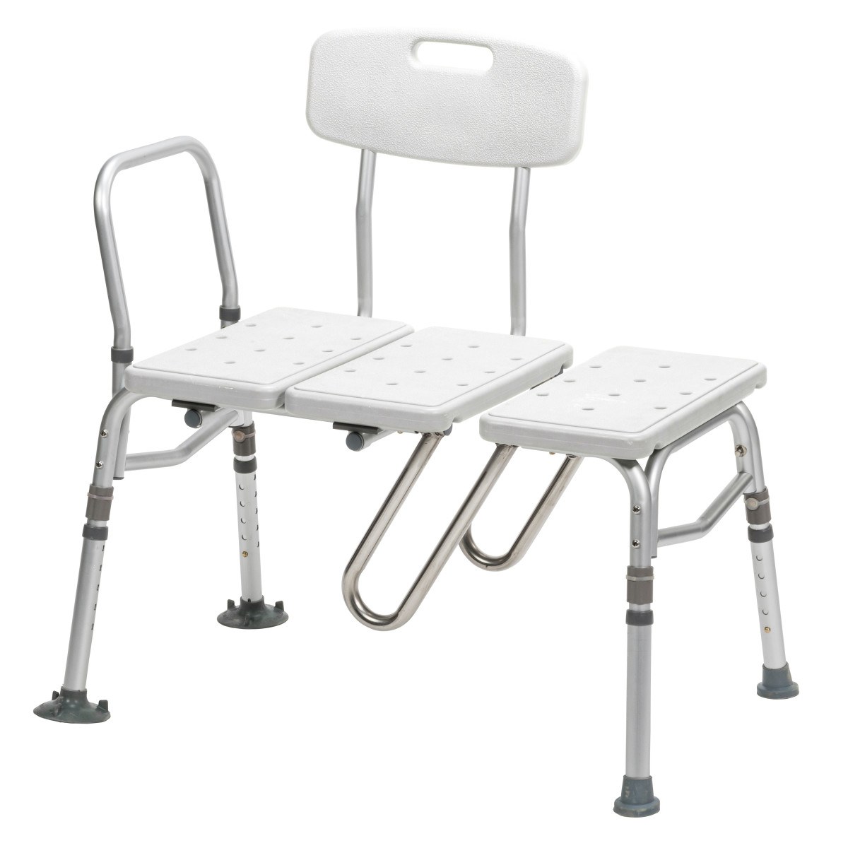 Drive Medical Splash Defense Bath Transfer Bench, Knocked Down, White