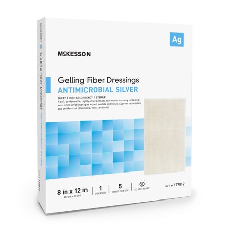 Silver Gelling Fiber Dressing McKesson Rectangle Sterile