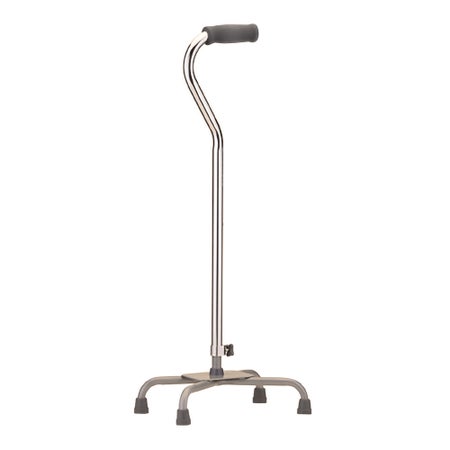 Large Base Quad Cane Nova Aluminum 30 to 39 Inch Height Silver