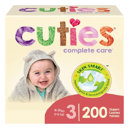 Unisex Baby Diaper Cuties® Complete Care Size 3 Disposable Heavy Absorbency (PK/25)