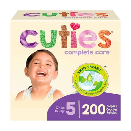 Unisex Baby Diaper Cuties® Complete Care Size 5 Disposable Heavy Absorbency (CS/200)
