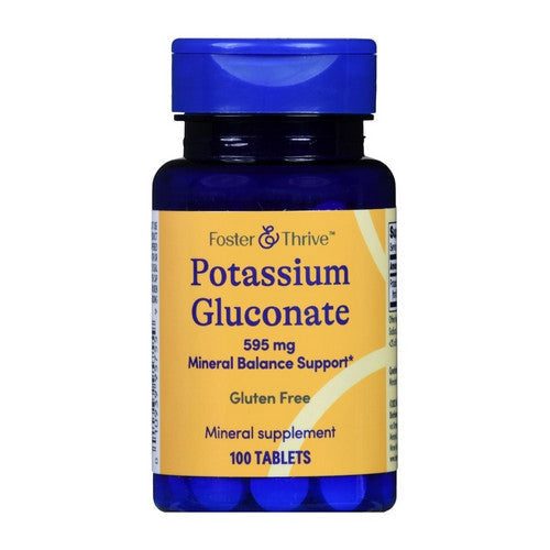 Dietary Supplement Foster & Thrive™ Potassium Gluconate 595 mg Strength Tablet 100 per Bottle