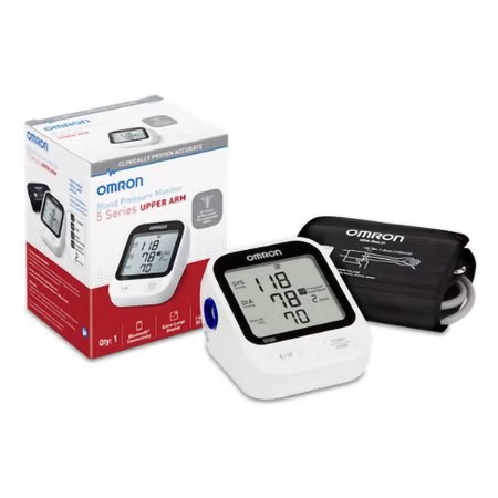 Omron 5 Series Upper Arm Blood Pressure Monitor, Adult Cuff, White