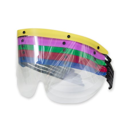 Eye Shield with Dispenser McKesson Pre-Assembled Anti-fog / Anti-glare / Anti-static Coating Clear Tint Plastic Film Lens Black Frame Over Ear One Size Fits Most