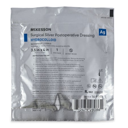 Silver Surgical Site Dressing McKesson Square Sterile