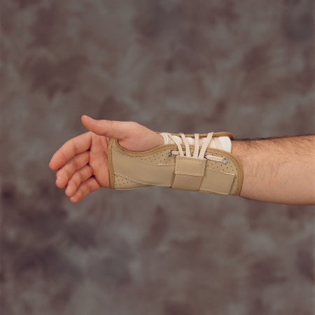 Cock-Up Wrist Brace DeRoyal® Canvas Left Hand White Large