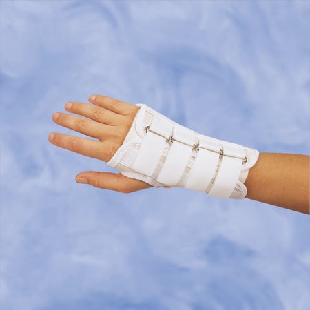 Cock-Up Wrist Brace DeRoyal® Canvas Right Hand White Large