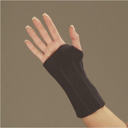 Cock-Up Wrist Brace DeRoyal® Low Profile Neoprene Left Hand Black Large