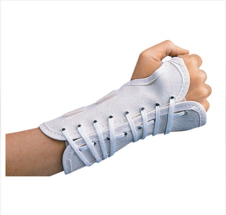 Cock-Up Wrist Brace ProCare® Aluminum / Canvas Left Hand White Large
