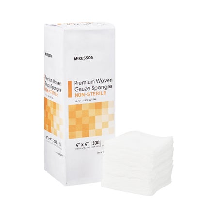 Gauze Sponge McKesson 4 X 4 Inch 16-Ply NonSterile 200 per Pack (16442000)