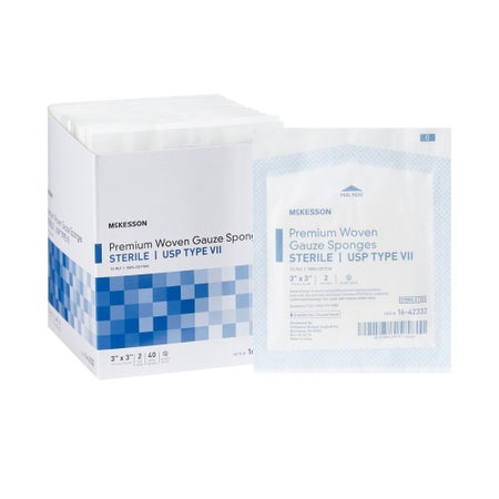 Gauze Sponge McKesson 3 X 3 Inch 12-Ply Sterile 2 per Pack (CS/1200)