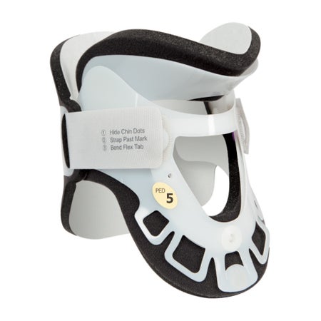 Rigid Cervical Collar ProCare® Transitional 172 Preformed Pediatric (3 to 6 Years) Size Ped-5, Child Regular Two-Piece / Trachea Opening 2-1/2 Inch Height 13 to 16 Inch Neck Circumference