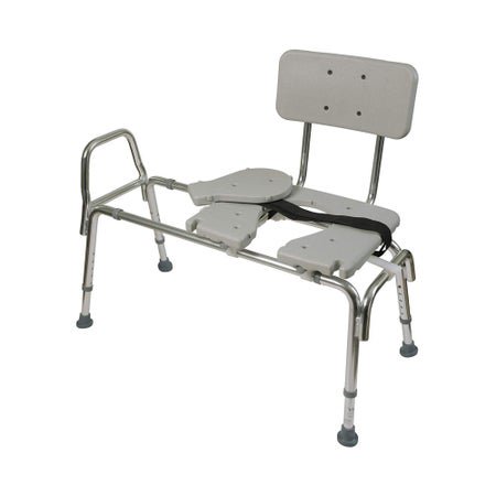 DMI® Bath / Commode Transfer Bench Removable Arm Rail 19 to 23 Inch Seat Height 400 lbs. Weight Capacity