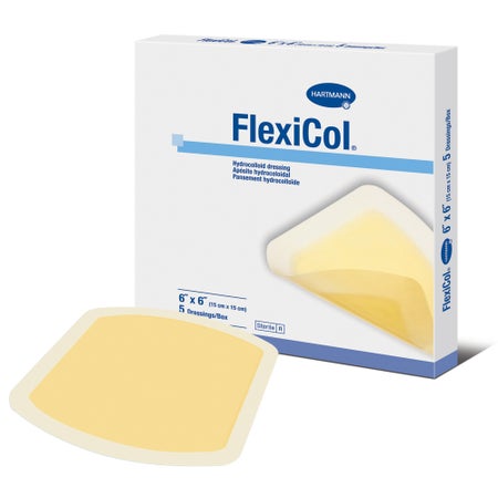 Hydrocolloid Dressing FlexiCol® Without Backing 6 X 6 Inch Square Hydrocolloid