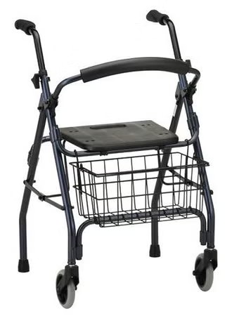 Nova Cruiser II Dual Release Folding Walker with Wheels and Seat