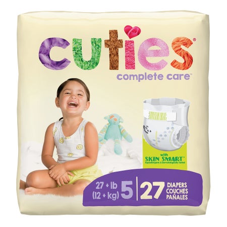 Unisex Baby Diaper Cuties® Complete Care Size 5 Disposable Heavy Absorbency (CS/4)