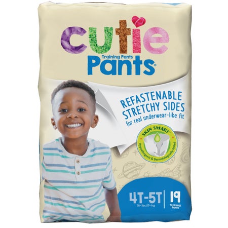 Male Toddler Training Pants Cutie Pants® Size 4T to 5T Disposable Heavy Absorbency