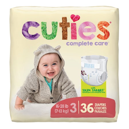 Unisex Baby Diaper Cuties® Complete Care Size 3 Disposable Heavy Absorbency (CS/4)