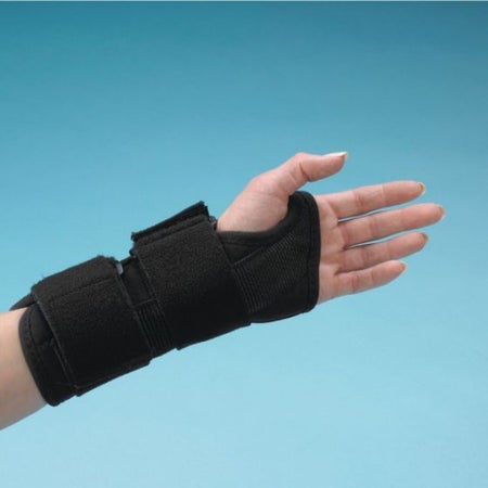 Cock-Up Wrist Brace TeraFoam Fabric / Neoprene / Terry Cloth Right Hand Black Large
