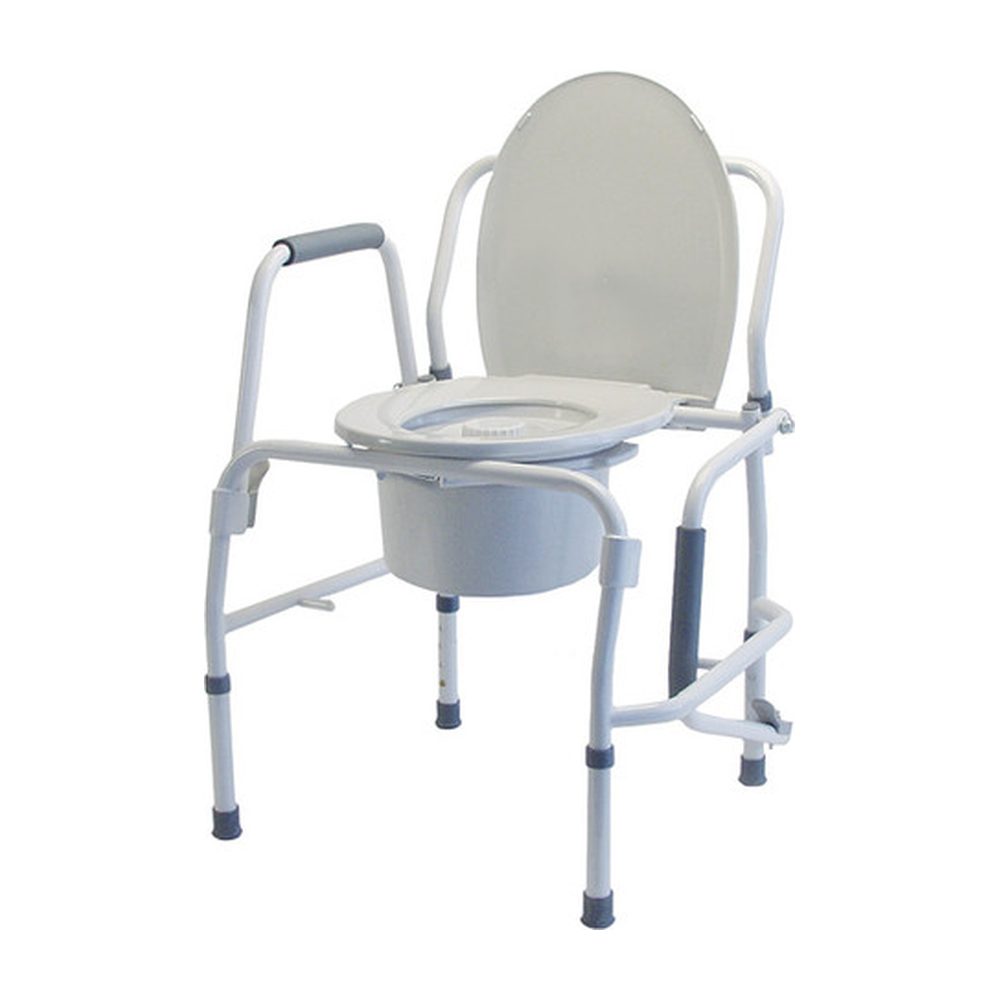 Drive Medical 11125KD-1 Deluxe Steel Drop Arm Commode, 300 lb