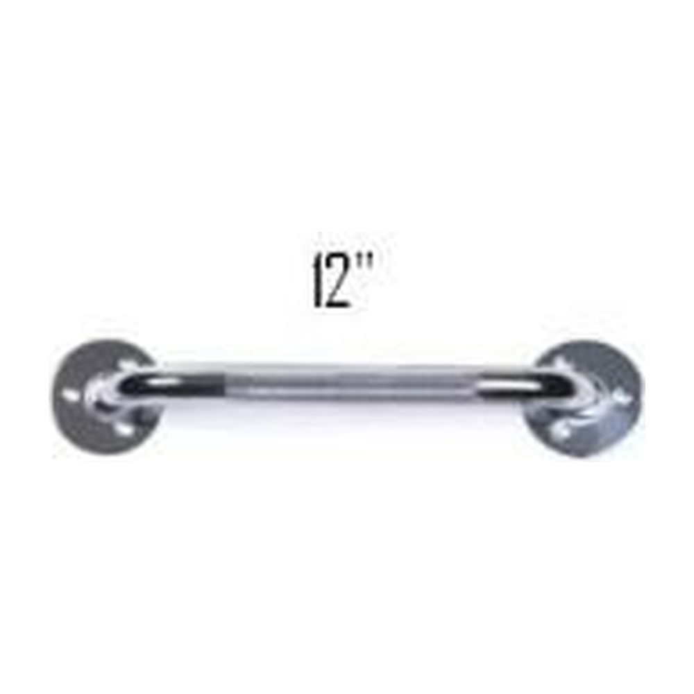Lumex 2012A Grab Bar, Chrome Plated, Knurled Grip, 12 Inch