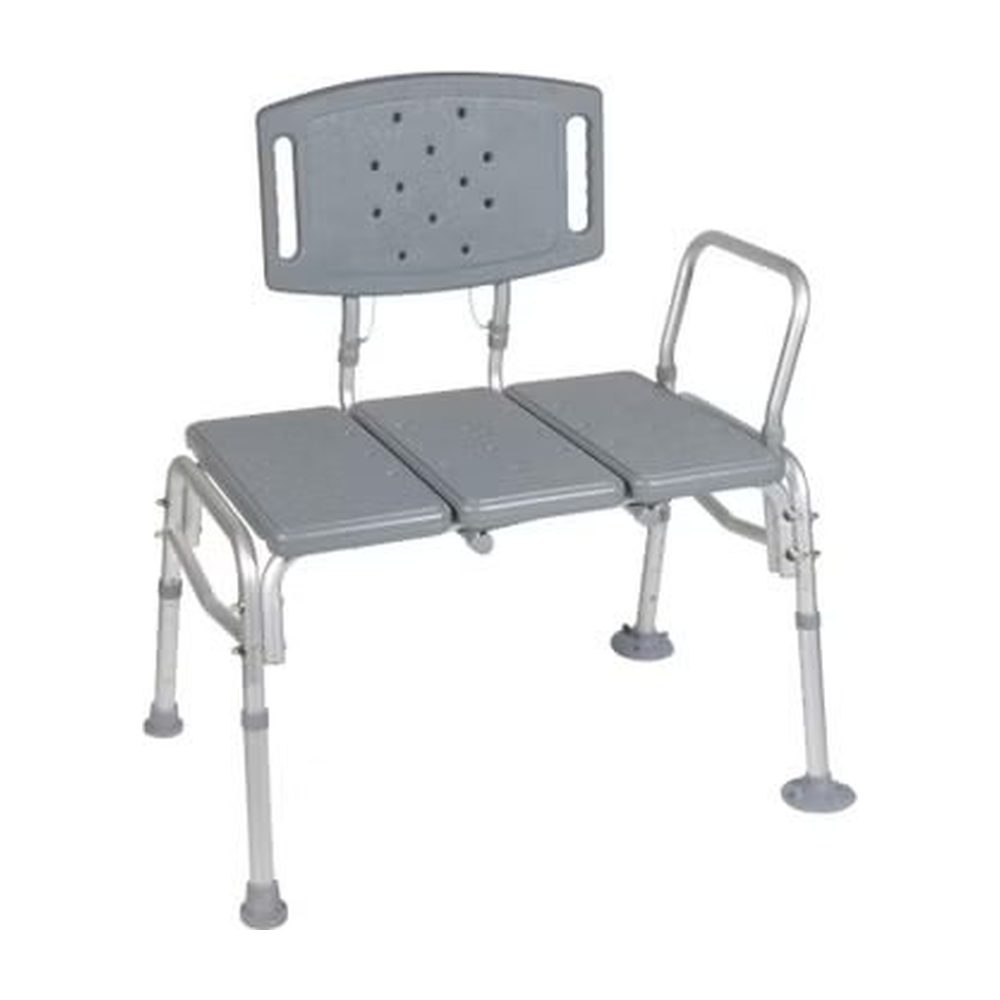 McKesson Knocked Down Bariatric Bath Transfer Bench Arm Rail 18-1/4 to 23-1/4 Inch Seat Height 500 lbs. Weight Capacity