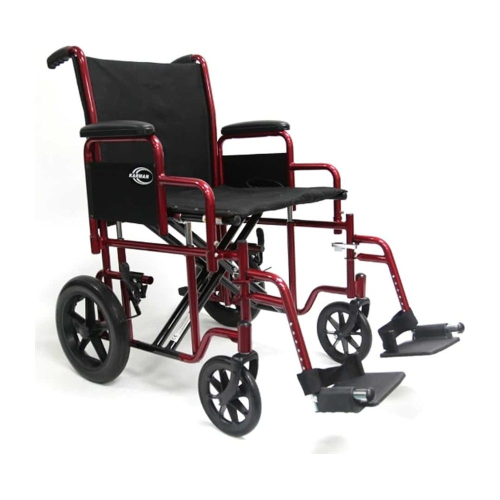 Karman T-922W Bariatric Steel Transport Chair, 22 Inch Seat, 450 lb