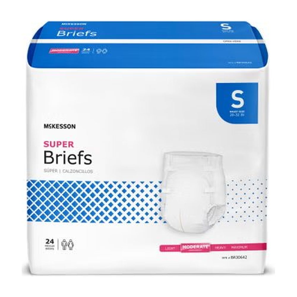 Incontinence Brief McKesson Super Brief Adult Small Unisex Disposable Moderate Absorbency